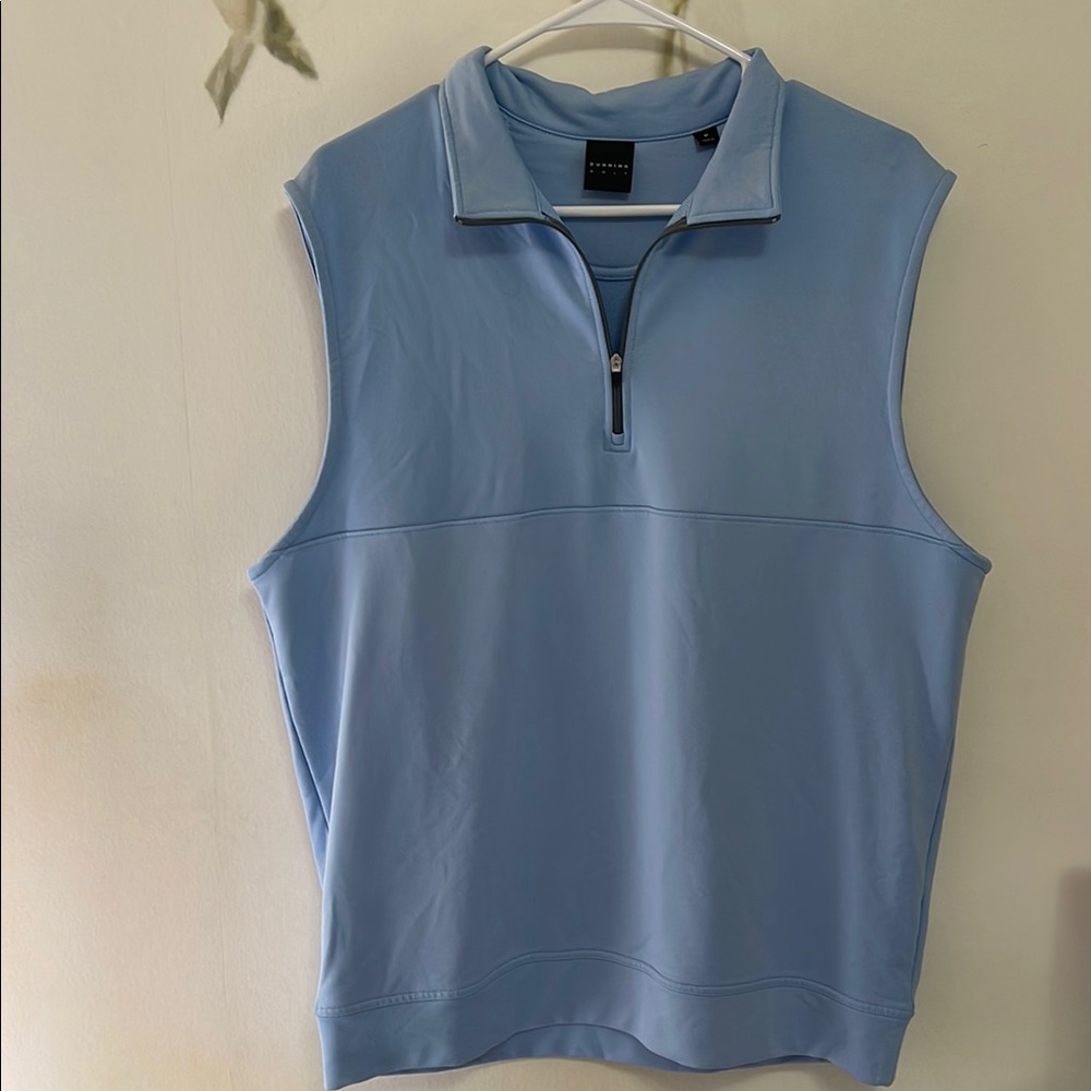 Dunning Golf Men’s Sky Blue Sleeveless 1/4 Zip Pullover Top